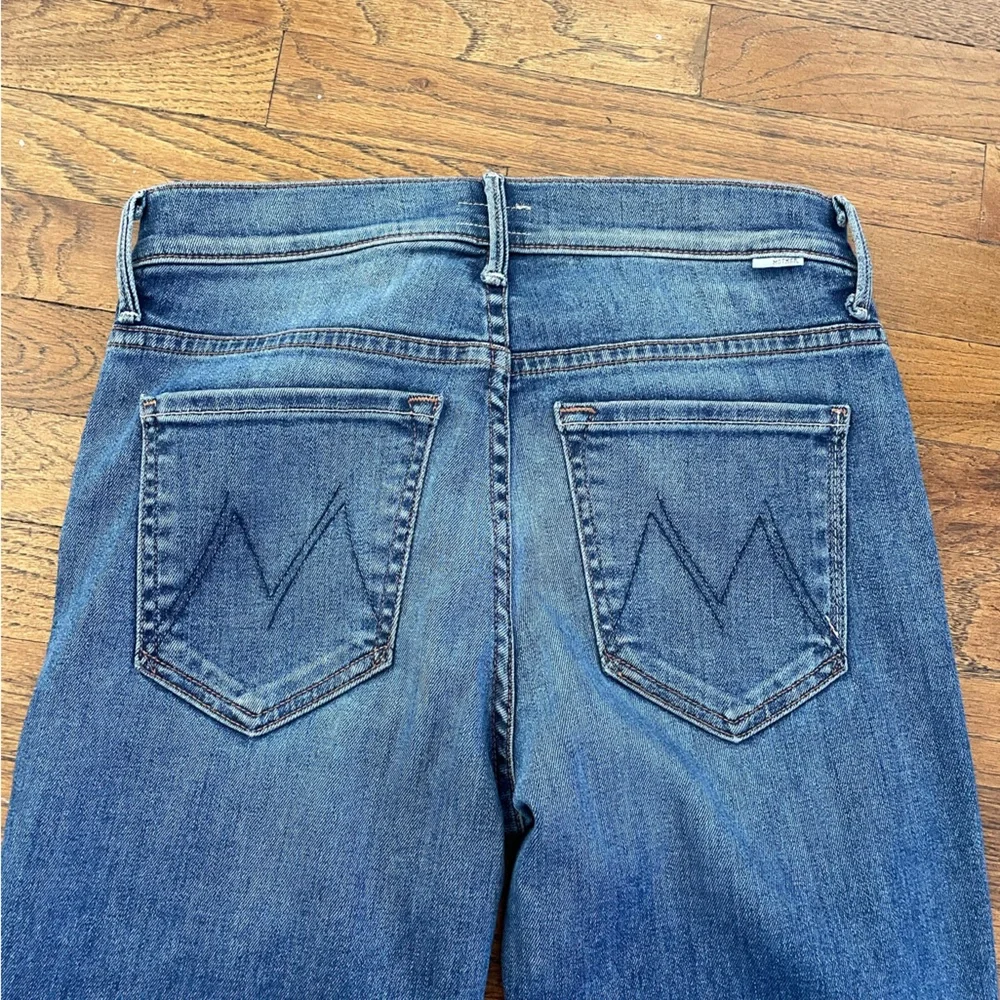 MOTHER Women's Straight Leg Jeans in Blue - Picture 5 of 5